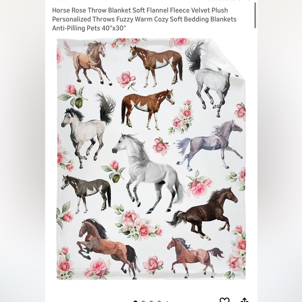 2 Baby Horse Print Fleece Blanket Perfect for Twins!